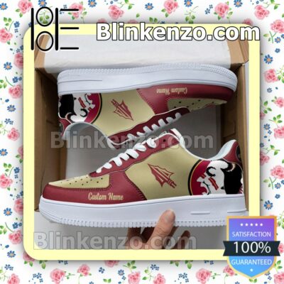 Florida State Seminoles Mascot Logo NCAA Nike Air Force Sneakers