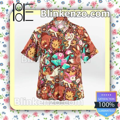 Forest Pokemon Casual Button Down Shirts a