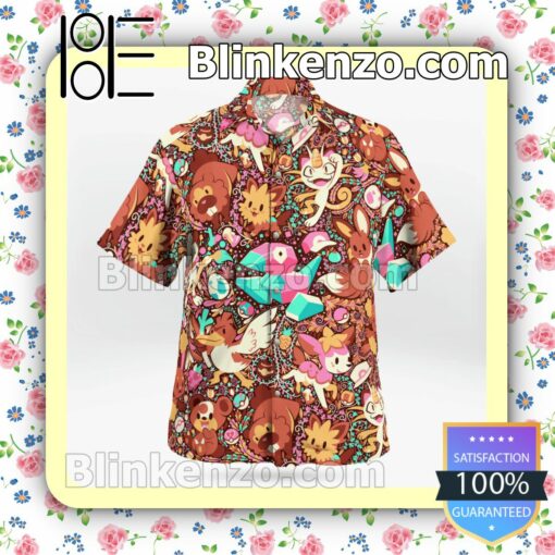 Forest Pokemon Casual Button Down Shirts a