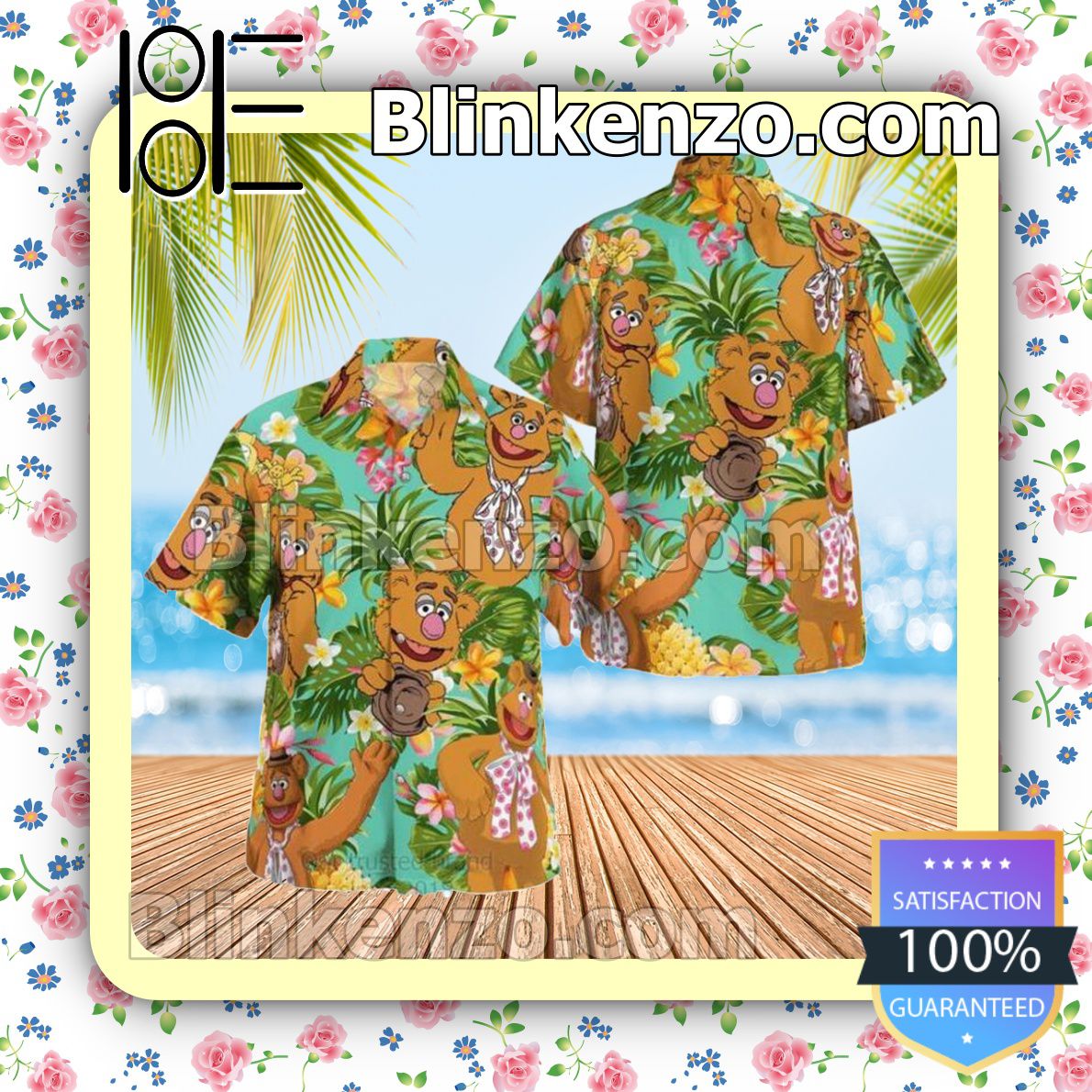 Fozzie Bear The Muppet Tropical Pineapple Beach Shirt