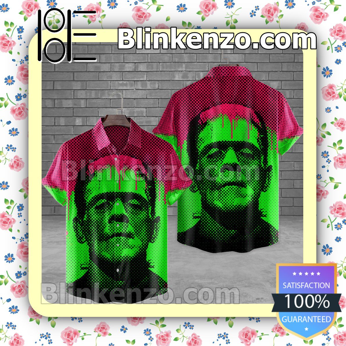 Frankenstein Drippy Frank Halloween Short Sleeve Shirts