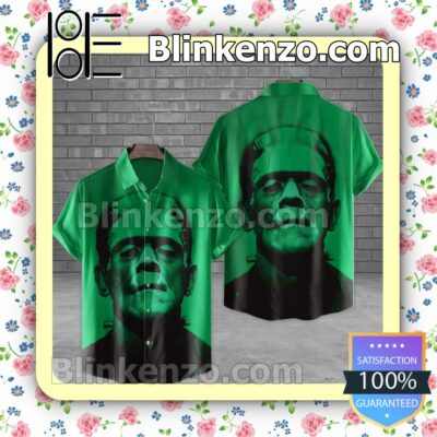 Frankenstein Halloween Green Halloween Short Sleeve Shirts