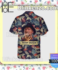 Freddy Krueger Tropical Strelitzia Halloween Short Sleeve Shirts a