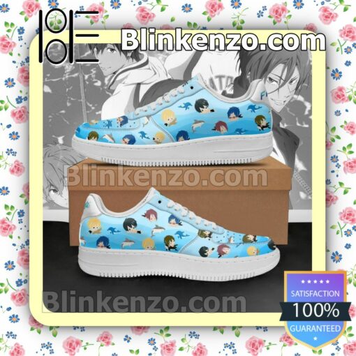 Free Iwatobi Swim Club Chibi Anime Nike Air Force Sneakers