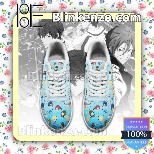 Free Iwatobi Swim Club Chibi Anime Nike Air Force Sneakers a