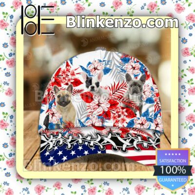 French Bulldog American Flag Classic Caps