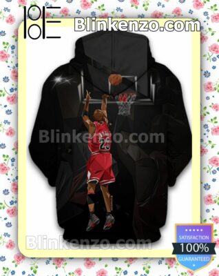Funny Michael Jordan Throw The Ball Into The Basket Custom Womens Hoodie b