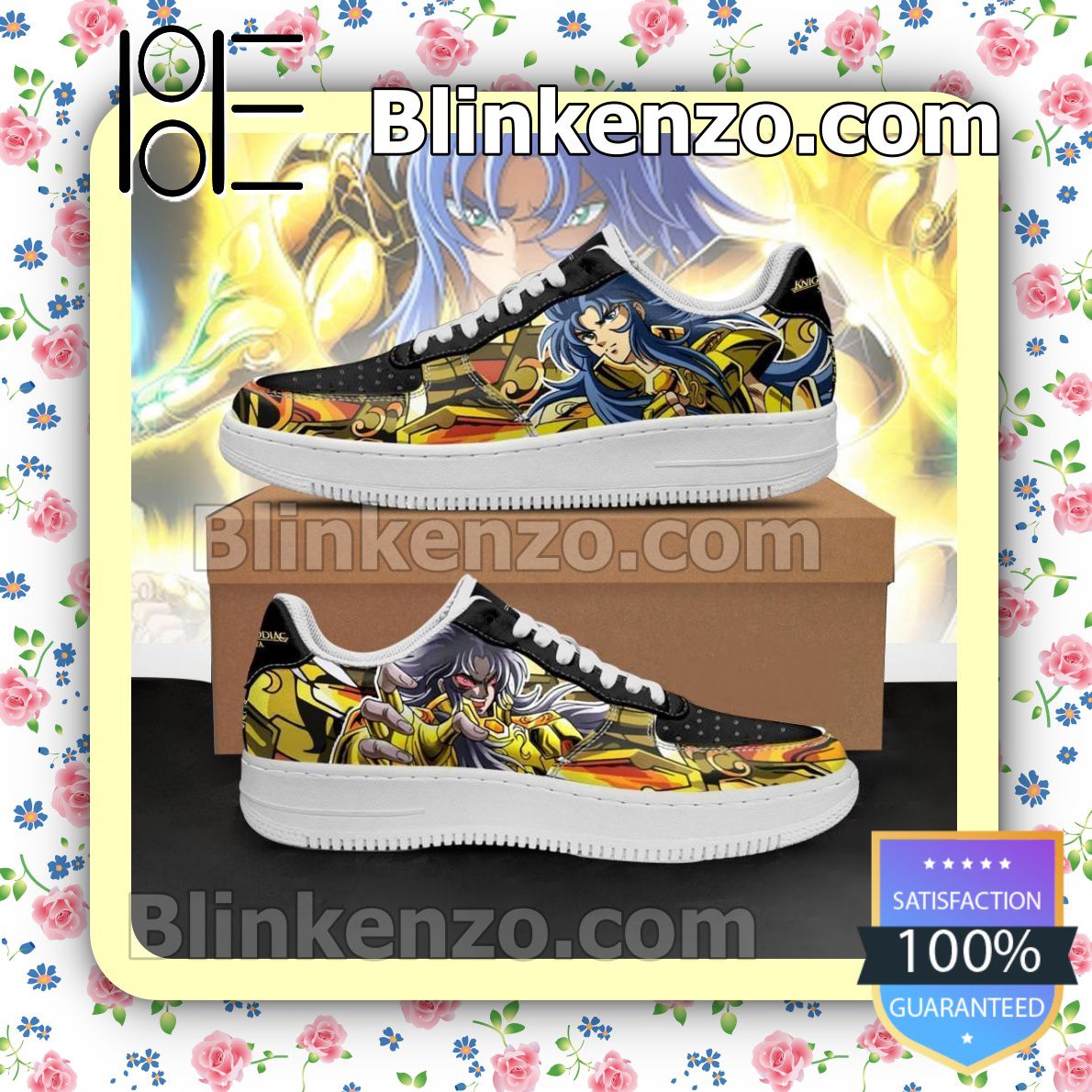 Voor u groep Hertog Gemini Saga Uniform Saint Seiya Anime Nike Air Force Sneakers - Blinkenzo