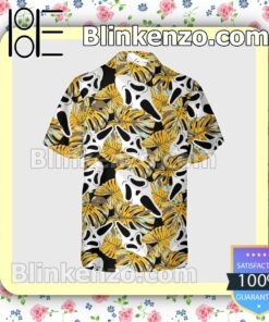 Ghost Face Tropical Monstera Leaf Halloween Short Sleeve Shirts a