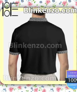 Giorgio Armani Luxury Brand Name Center Black Custom Polo Shirt a