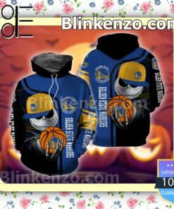 Golden State Warriors And Jack Skellington Halloween Hooded Sweatshirt