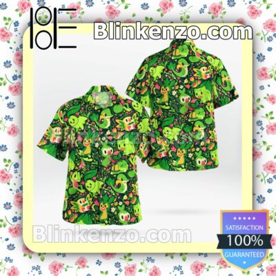 Grass Pokemon Casual Button Down Shirts