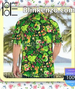 Grass Pokemon Casual Button Down Shirts c