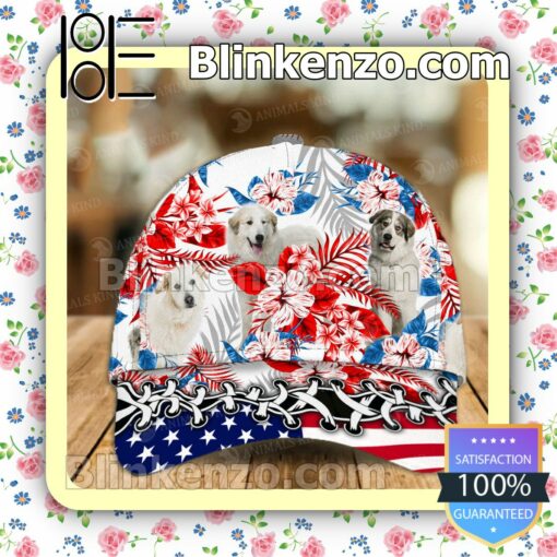 Great Pyrenees American Flag Classic Caps