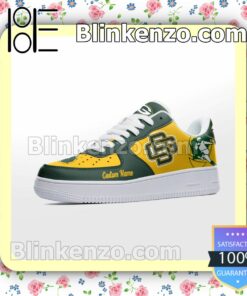 Green Bay Packers Mascot Logo NFL Football Nike Air Force Sneakers a