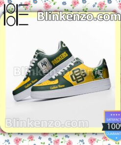 Green Bay Packers Mascot Logo NFL Football Nike Air Force Sneakers b
