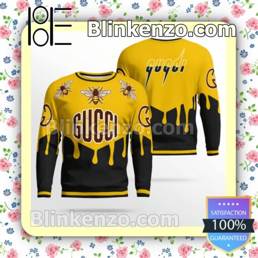 Gucci Bee Black And Yellow Mens Sweater