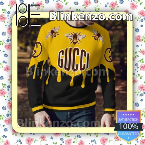 Gucci Bee Black And Yellow Mens Sweater a