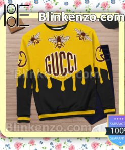Gucci Bee Black And Yellow Mens Sweater b