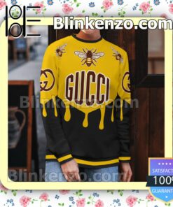 Gucci Bee Black And Yellow Mens Sweater c
