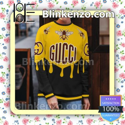 Gucci Bee Black And Yellow Mens Sweater c