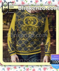 Gucci Bee Hive Pattern Mens Sweater a