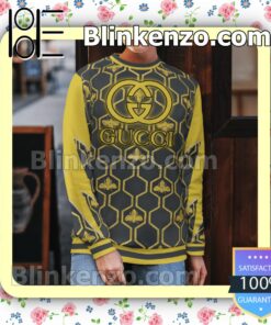 Gucci Bee Hive Pattern Mens Sweater b