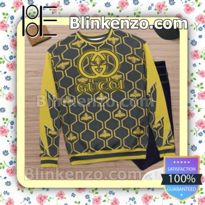 Gucci Bee Hive Pattern Mens Sweater c