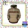 Gucci Bee On Green And Red Stripes Brown Monogram Custom Womens Hoodie
