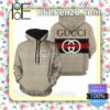 Gucci Beige Monogram With Logo On Black And Red Stripes Back Custom Womens Hoodie