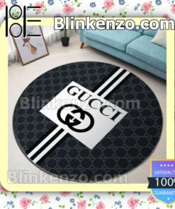 Gucci Big Logo In White Square Navy Round Carpet Runners