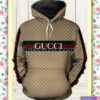 Gucci Brown Monogram Black And Red Stripes Custom Womens Hoodie