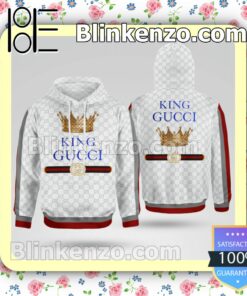 Gucci King Crown White Custom Womens Hoodie