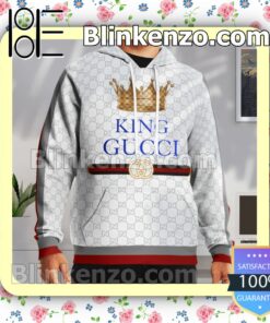 Gucci King Crown White Custom Womens Hoodie a