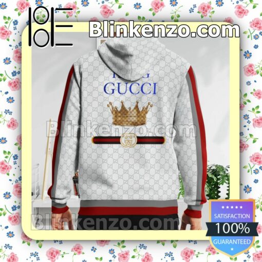 Gucci King Crown White Custom Womens Hoodie b