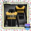 Gucci Luxury Black With Yellow Horizontal Stripes Full-Zip Hooded Fleece Sweatshirt