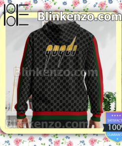 Gucci Mickey Mouse Black Monogram With Red And Green Stripes Custom Womens Hoodie b