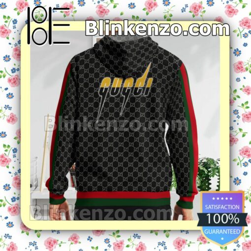 Gucci Mickey Mouse Black Monogram With Red And Green Stripes Custom Womens Hoodie b