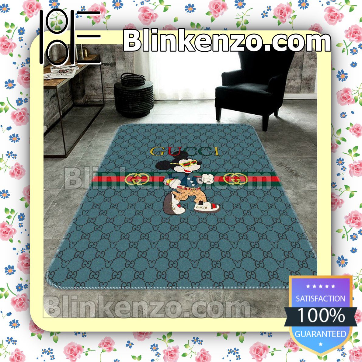 Gucci Mickey Mouse Monogram Green Carpet Runners