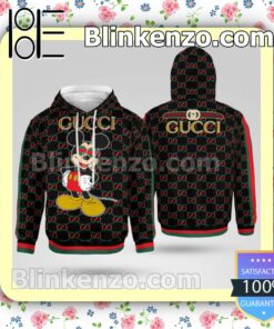 Gucci Mickey Mouse Red And Green Stripes Custom Womens Hoodie
