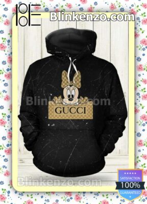 Gucci Minnie Mouse Black Marble Custom Womens Hoodie