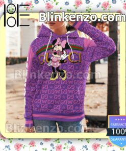 Gucci Minnie Mouse Butterfly Purple Custom Womens Hoodie a