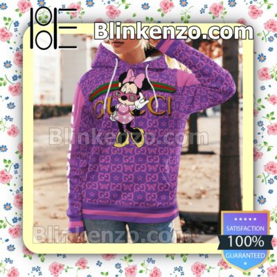 Gucci Minnie Mouse Butterfly Purple Custom Womens Hoodie a