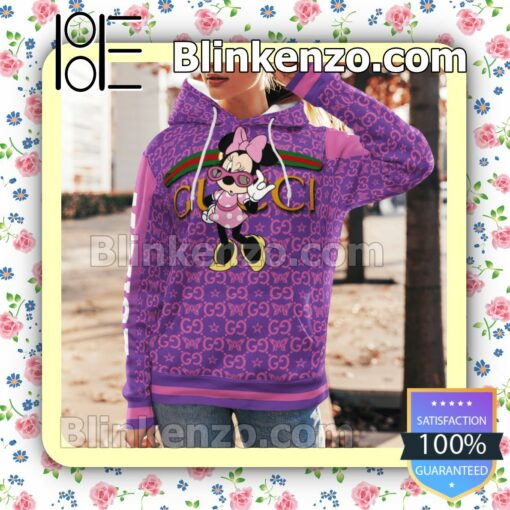 Gucci Minnie Mouse Butterfly Purple Custom Womens Hoodie a