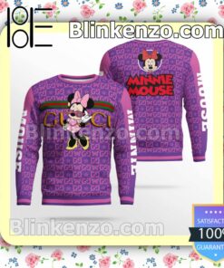 Gucci Minnie Mouse Butterfly Purple Mens Sweater