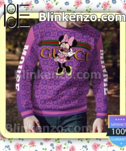 Gucci Minnie Mouse Butterfly Purple Mens Sweater a