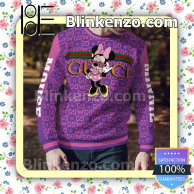 Gucci Minnie Mouse Butterfly Purple Mens Sweater a