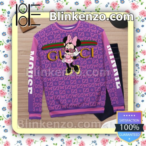 Gucci Minnie Mouse Butterfly Purple Mens Sweater c