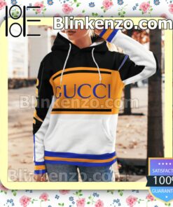 Gucci Mix Color Black Orange And White Custom Womens Hoodie a