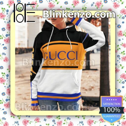 Gucci Mix Color Black Orange And White Custom Womens Hoodie a